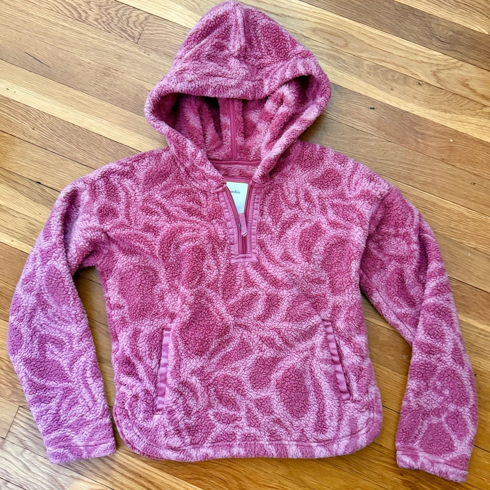 Abercrombie Kids Girls’ 11-12Y Plush 1/4 Zip Hoodie with Pockets